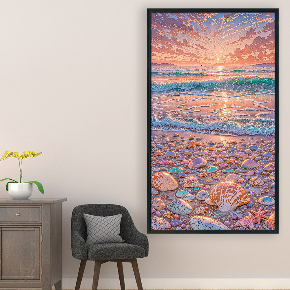 Dream Beach Scenery - 11CT Stamped Cross Stitch 40*70CM