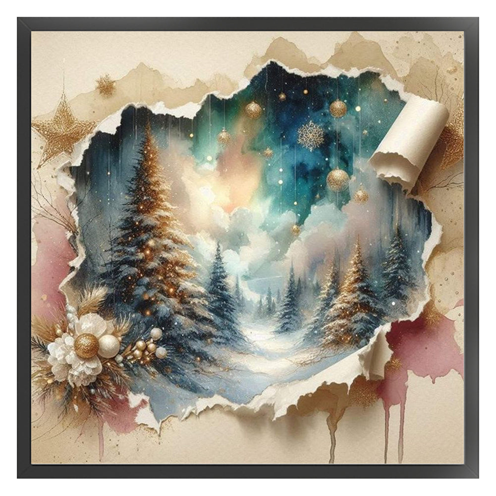 Christmas Scenery - 14CT Stamped Cross Stitch 40*40CM