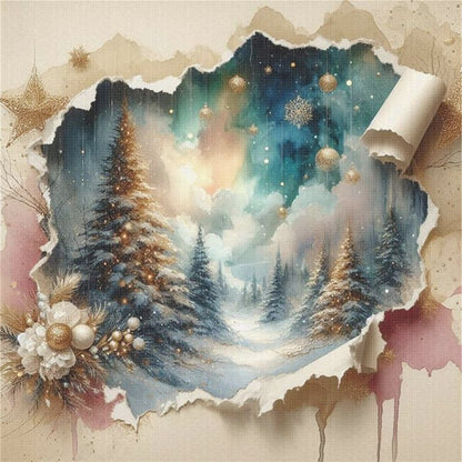 Christmas Scenery - 14CT Stamped Cross Stitch 40*40CM
