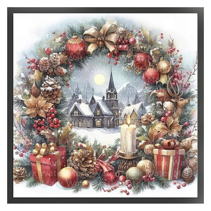 Christmas Scenery - 14CT Stamped Cross Stitch 40*40CM