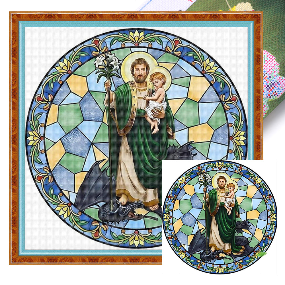 Slay The Dragon - 18CT Stamped Cross Stitch 25*25CM