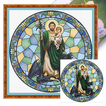 Slay The Dragon - 18CT Stamped Cross Stitch 25*25CM