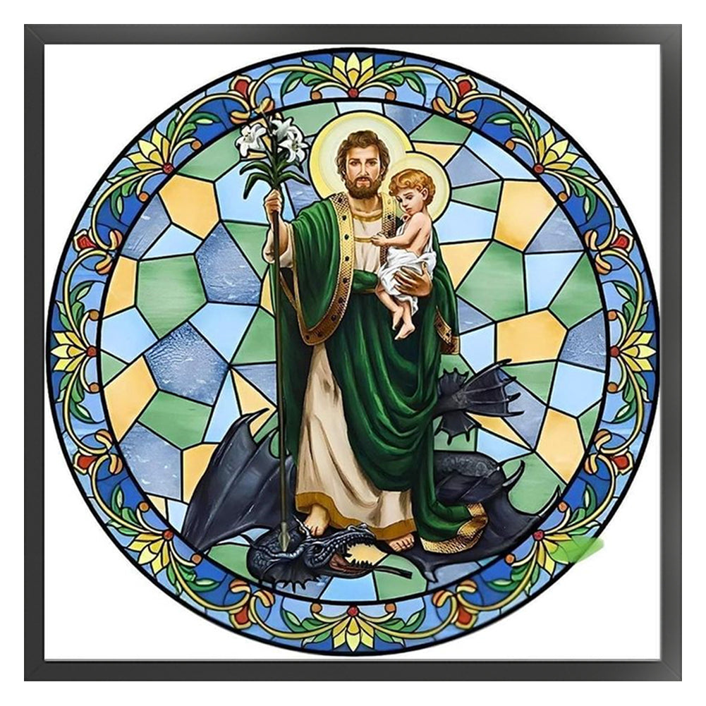 Slay The Dragon - 18CT Stamped Cross Stitch 25*25CM