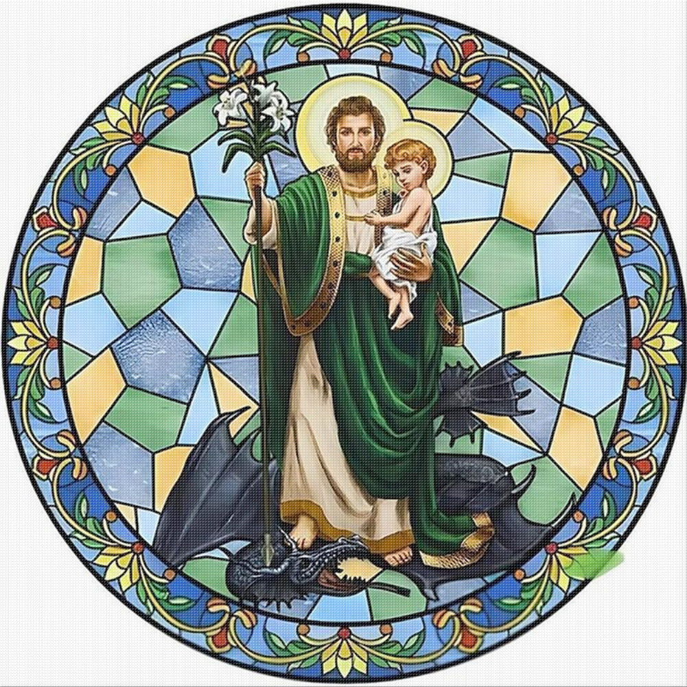 Slay The Dragon - 18CT Stamped Cross Stitch 25*25CM