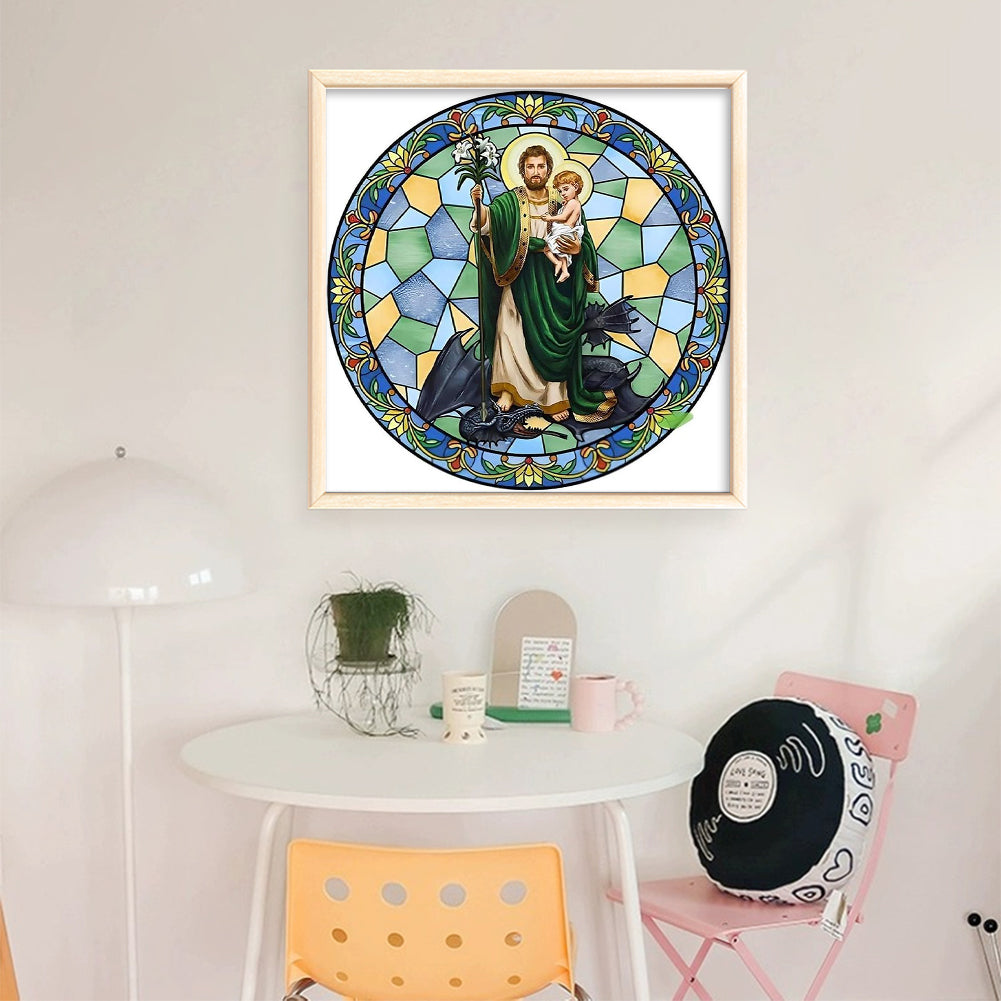 Slay The Dragon - 18CT Stamped Cross Stitch 25*25CM