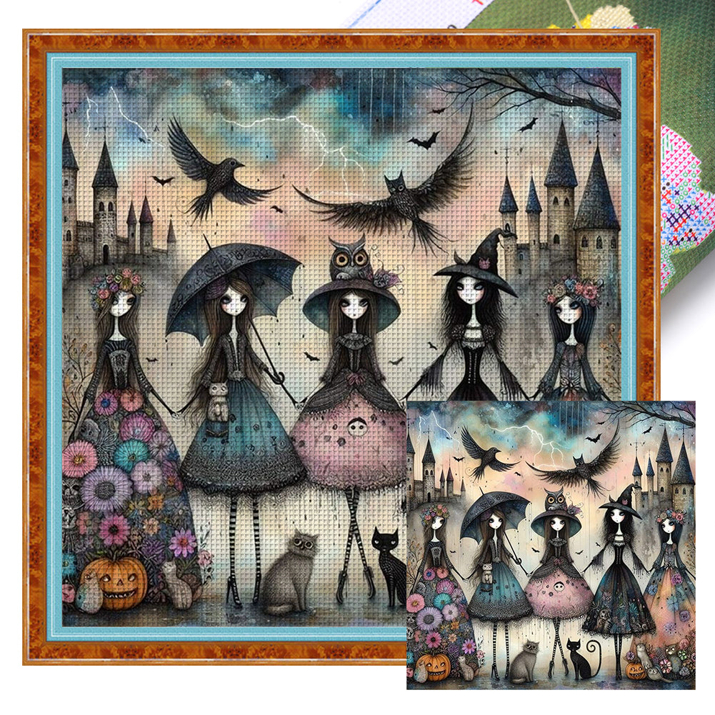 Witches - 11CT Stamped Cross Stitch 50*50CM