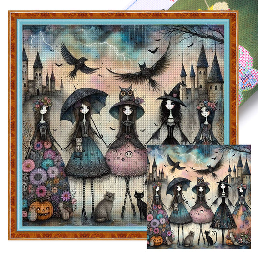 Witches - 11CT Stamped Cross Stitch 50*50CM