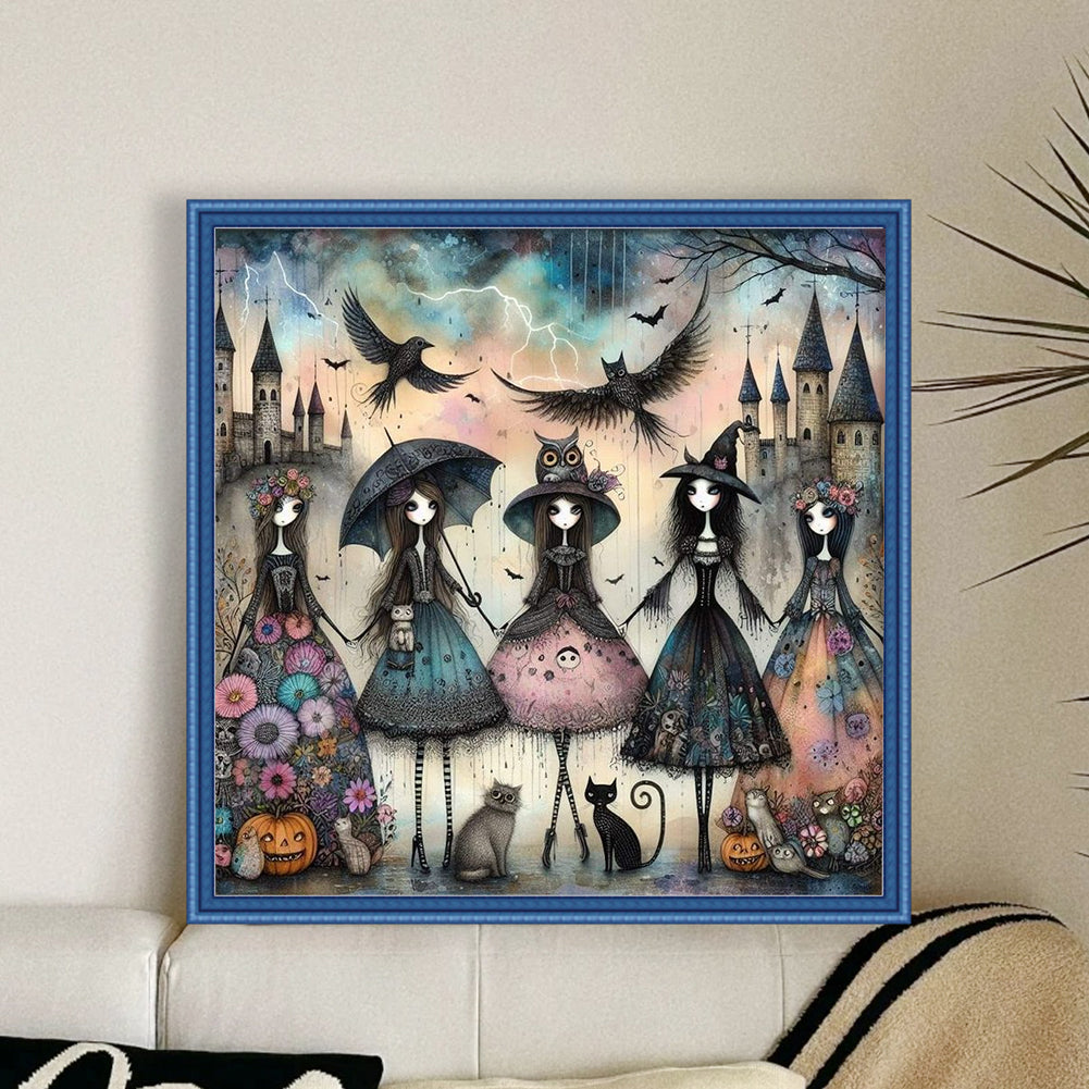 Witches - 11CT Stamped Cross Stitch 50*50CM