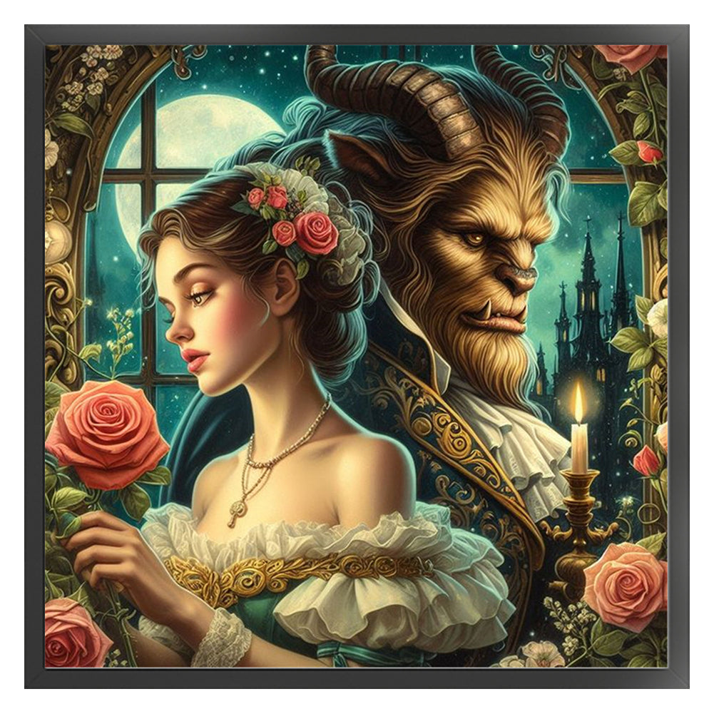 Beauty And The Beast - 18CT Stamped Cross Stitch 50*50CM