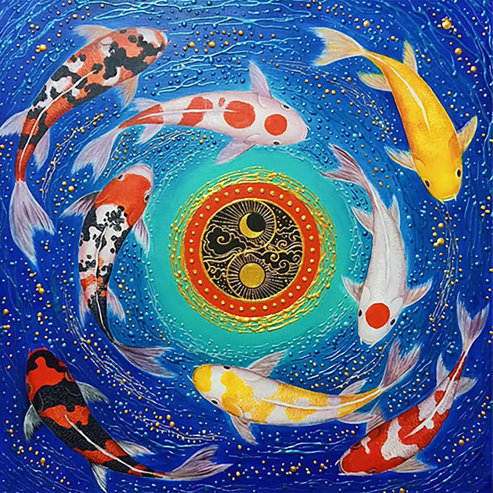Koi Fish - Full Round Drill Diamond Painting 40*40CM