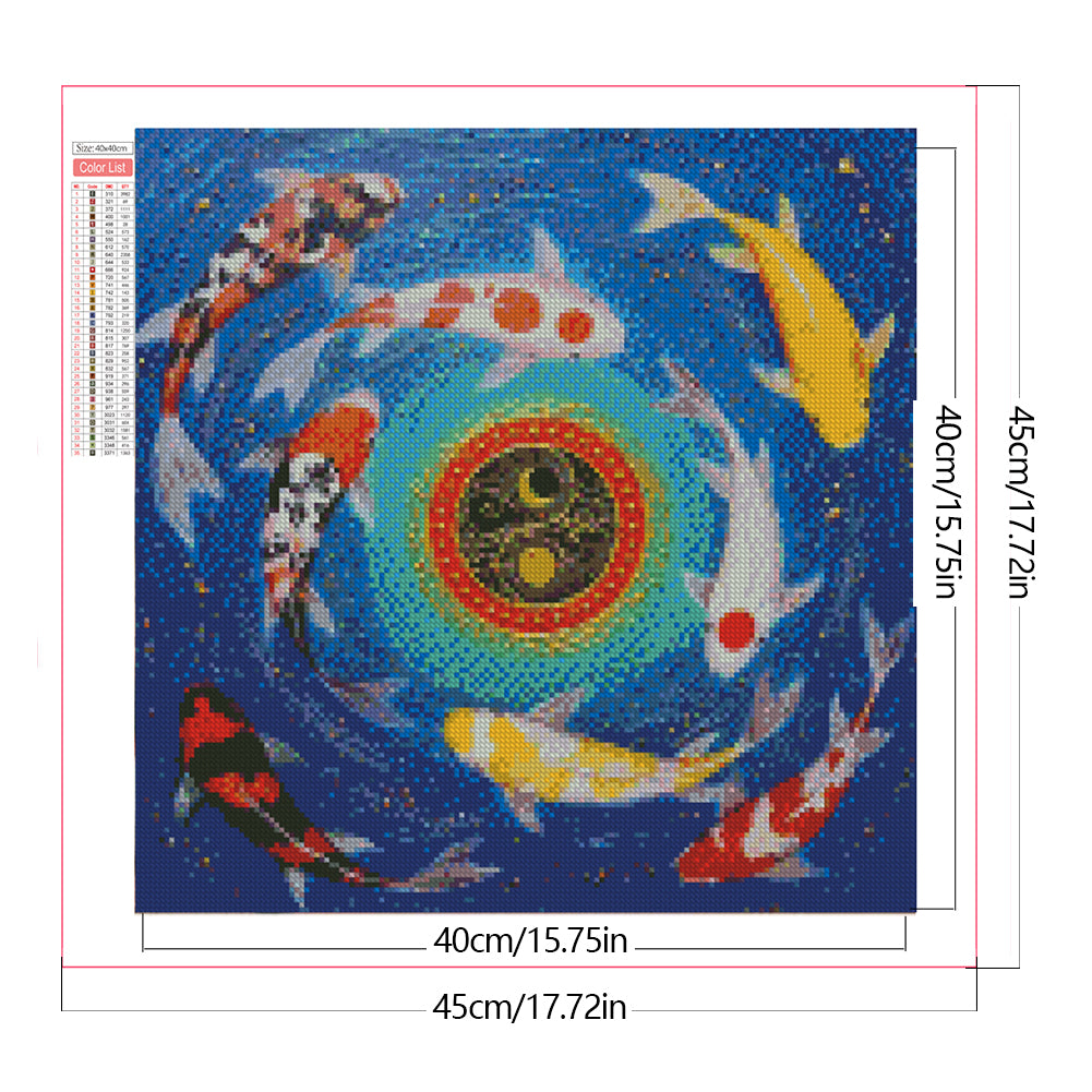 Koi Fish - Full Round Drill Diamond Painting 40*40CM