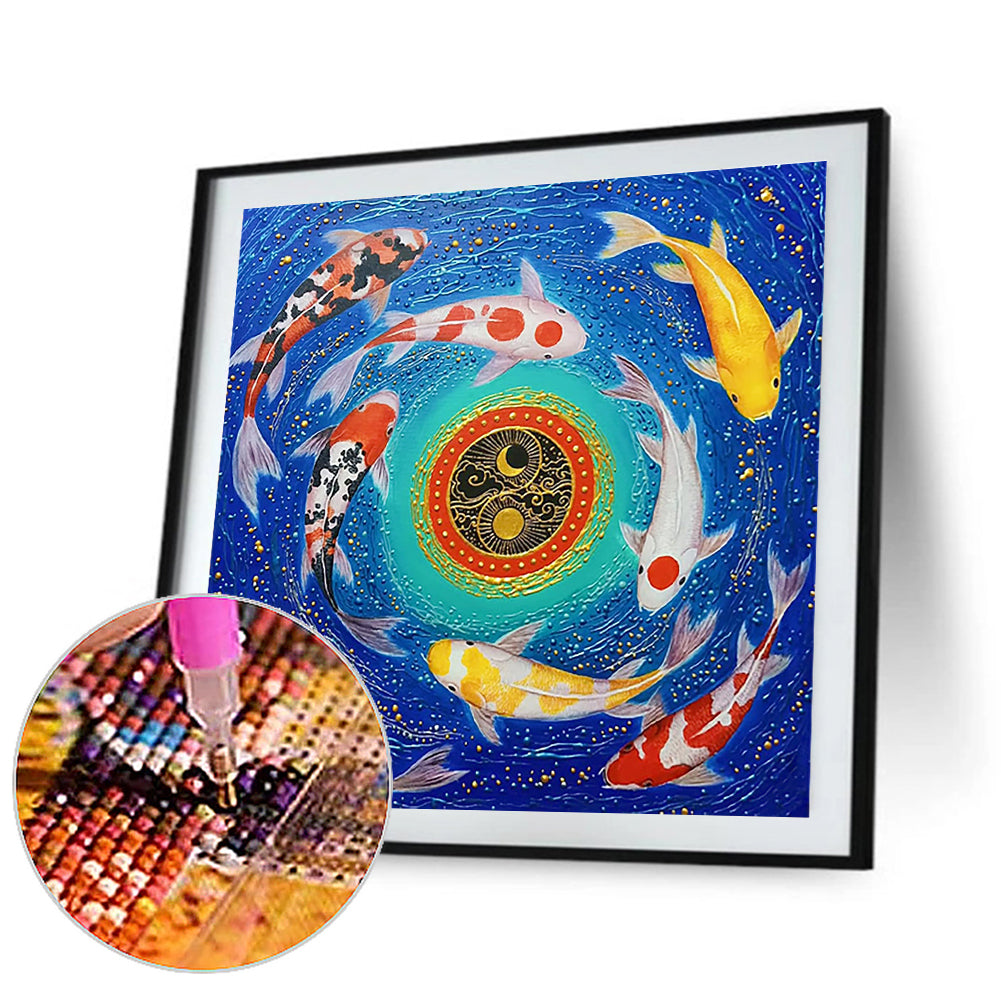 Koi Fish - Full Round Drill Diamond Painting 40*40CM