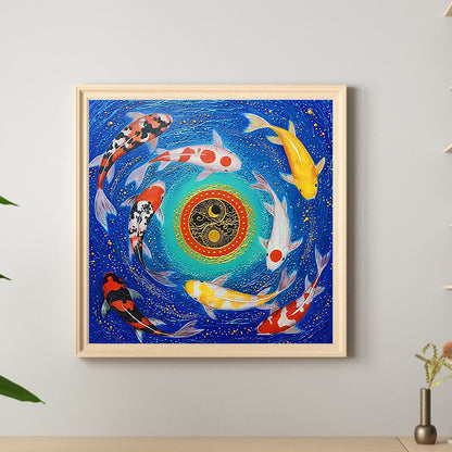 Koi Fish - Full Round Drill Diamond Painting 40*40CM