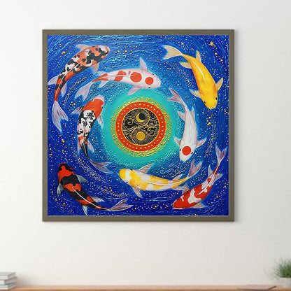 Koi Fish - Full Round Drill Diamond Painting 40*40CM