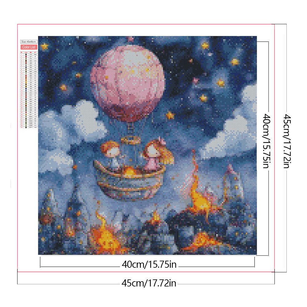 Hot Air Balloon - Full Round Drill Diamond Painting 40*40CM