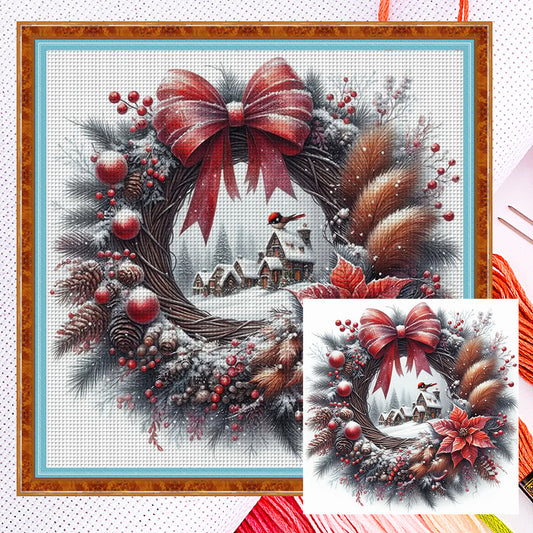 Wreath Scenery - 14CT Counted Cross Stitch 40*40CM
