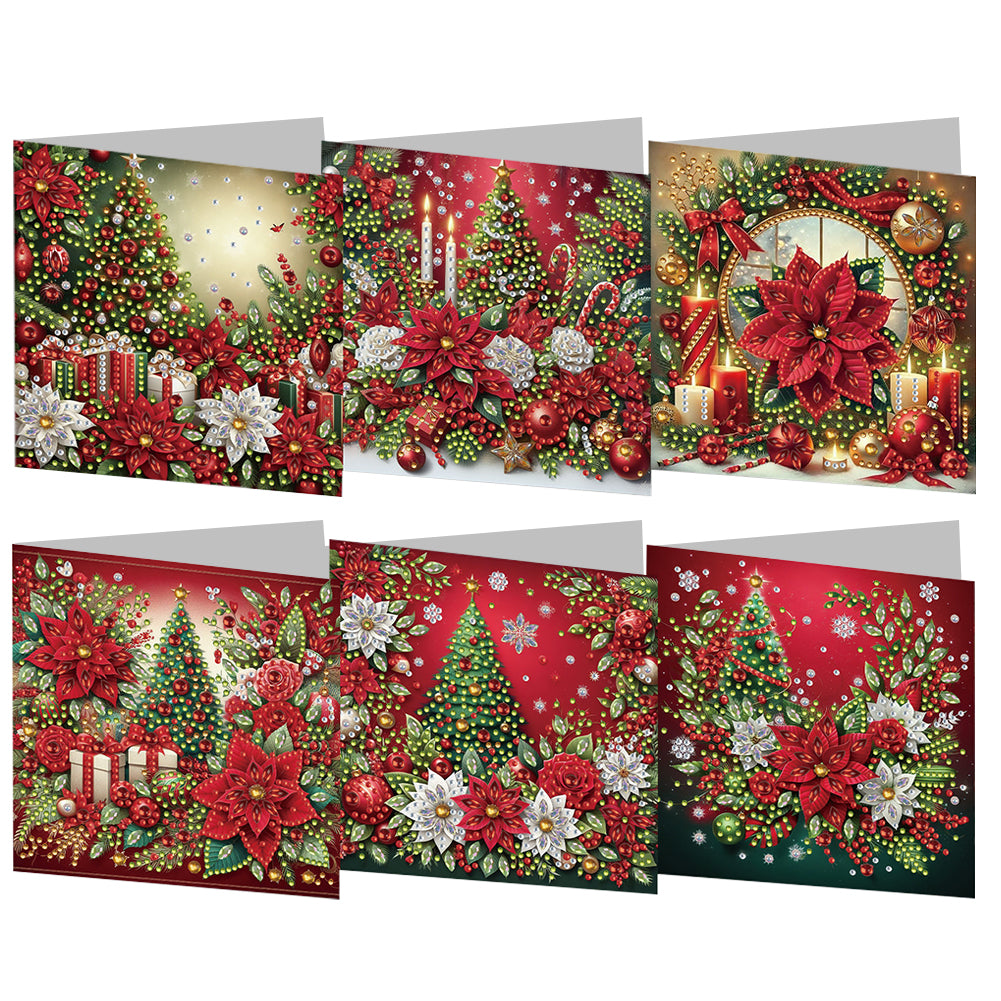 6PCS DIY Diamond Art Greeting Cards Christmas Congratulations Cards & Gifts