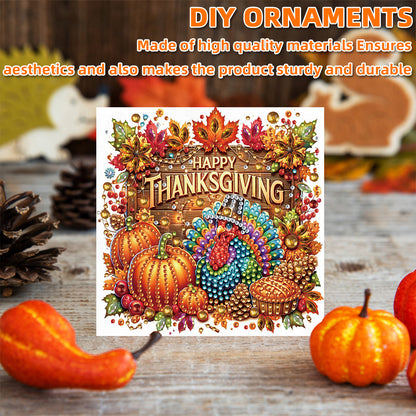 6PCS DIY Diamond Art Greeting Cards Autumn Theme Congratulations Cards & Gifts