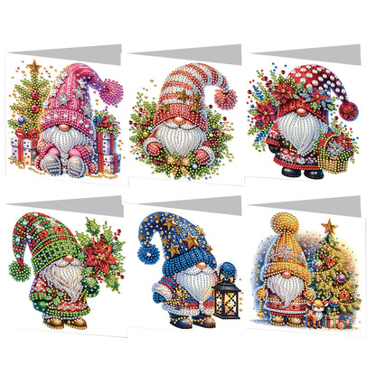 6PCS DIY Diamond Art Greeting Cards Christmas Congratulations Cards & Gifts