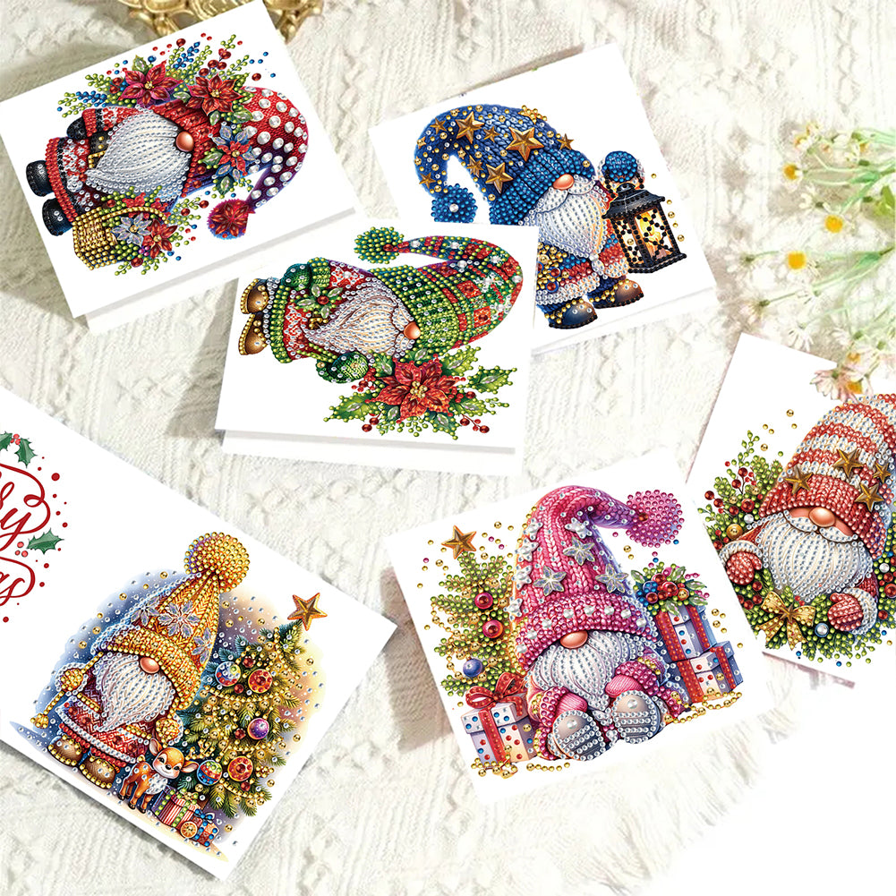 6PCS DIY Diamond Art Greeting Cards Christmas Congratulations Cards & Gifts