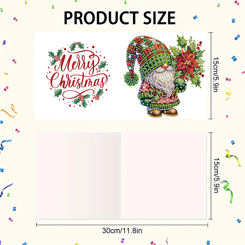 6PCS DIY Diamond Art Greeting Cards Christmas Congratulations Cards & Gifts