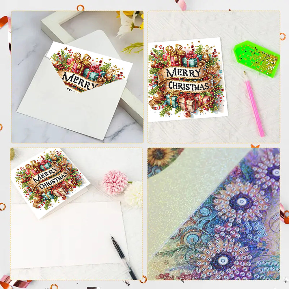 6PCS DIY Diamond Art Greeting Cards Christmas Congratulations Cards & Gifts