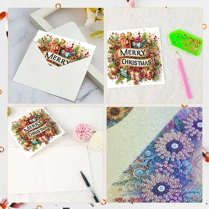 6PCS DIY Diamond Art Greeting Cards Christmas Congratulations Cards & Gifts