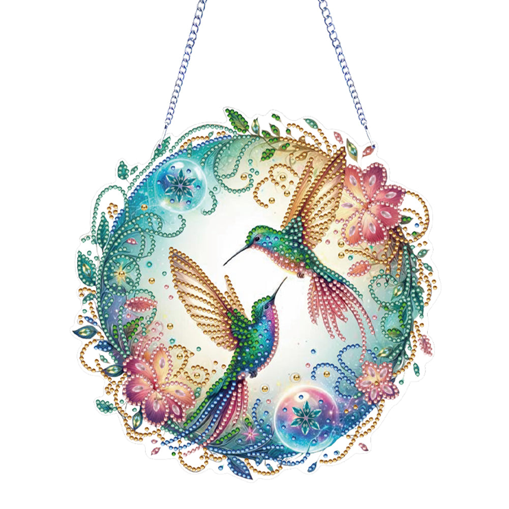 2D Flat Hummingbird DIY Diamond Art Pendant Special Shape Wall Door Decoration