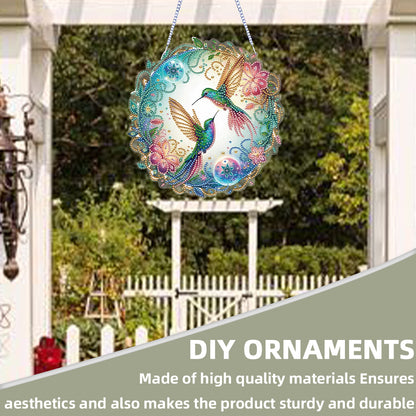 2D Flat Hummingbird DIY Diamond Art Pendant Special Shape Wall Door Decoration