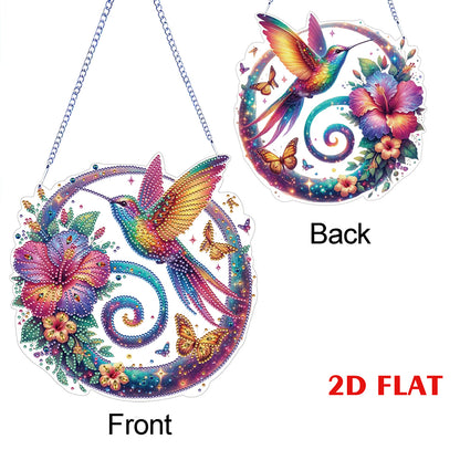 2D Flat Hummingbird DIY Diamond Art Pendant Special Shape Wall Door Decoration