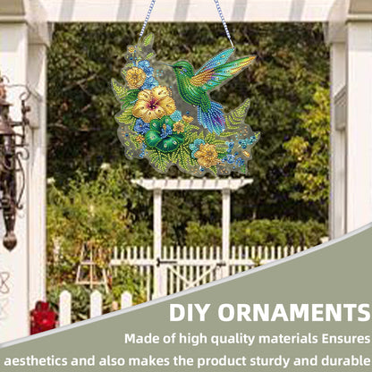 2D Flat Hummingbird DIY Diamond Art Pendant Special Shape Wall Door Decoration