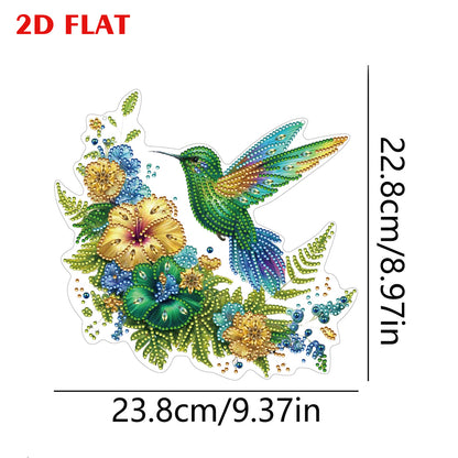 2D Flat Hummingbird DIY Diamond Art Pendant Special Shape Wall Door Decoration