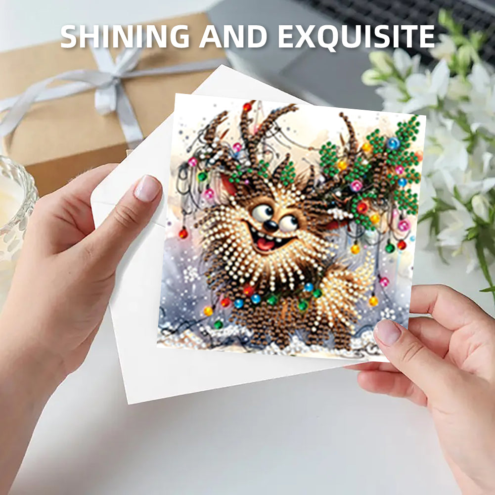6PCS DIY Diamond Art Greeting Cards Deer Designs Congratulations Cards & Gifts