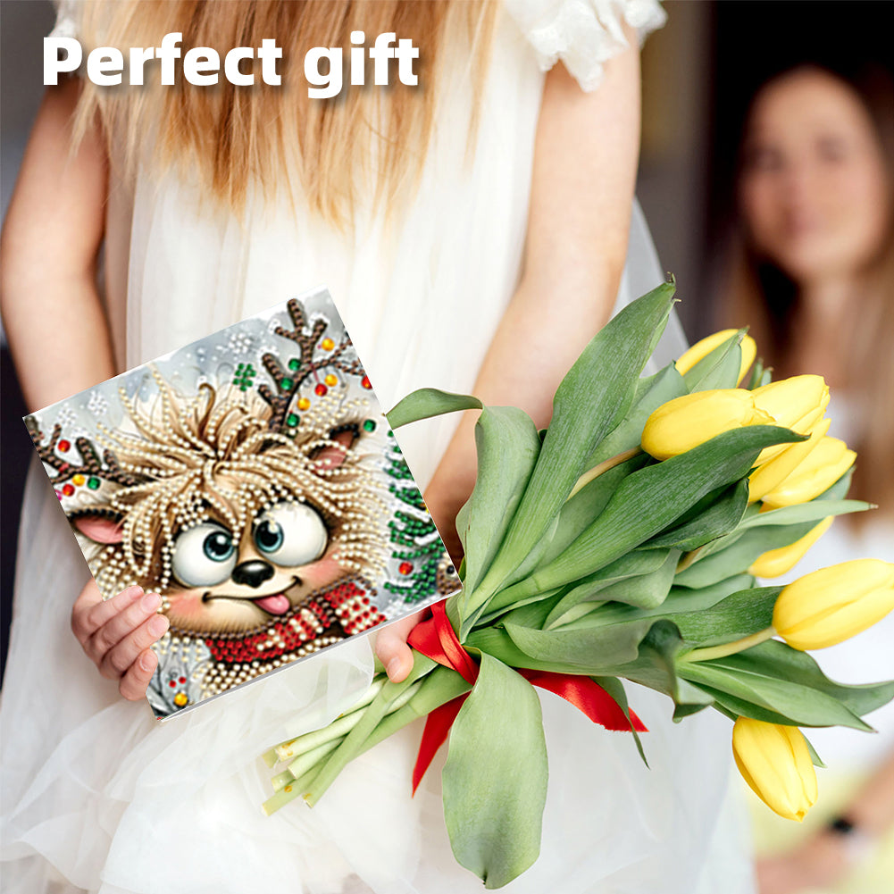 6PCS DIY Diamond Art Greeting Cards Deer Designs Congratulations Cards & Gifts