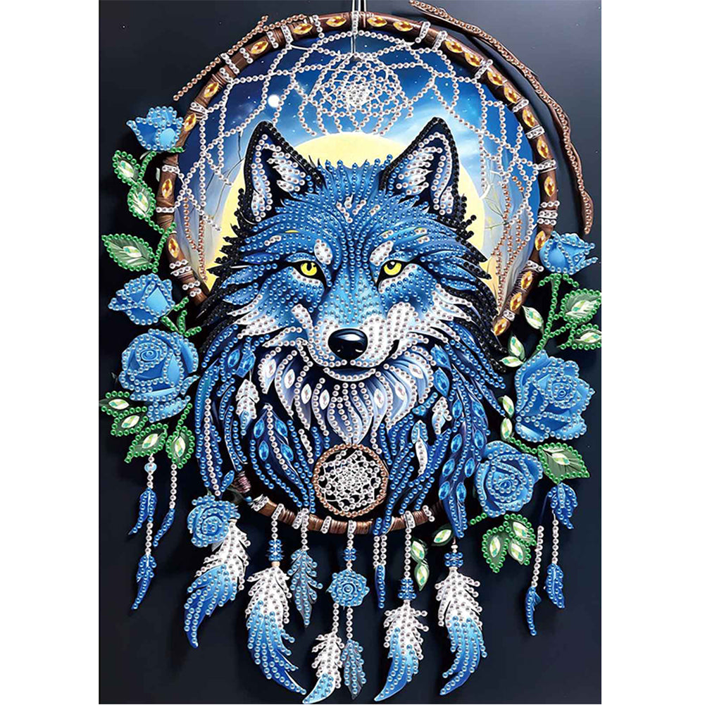 Dream Catcher Wolf - Special Shaped Drill Diamond Painting 30*40CM