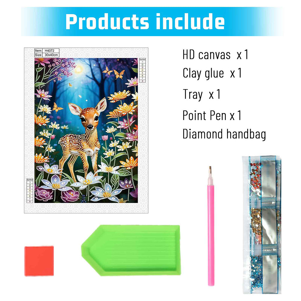 Forest Fawn - Special Shaped Drill Diamond Painting 30*40CM
