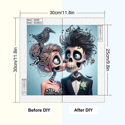Halloween Skeleton - Special Shaped Drill Diamond Painting 30*30CM