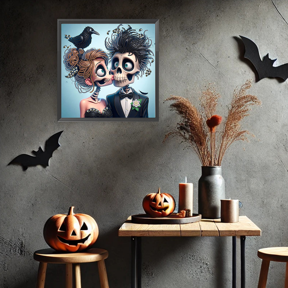 Halloween Skeleton - Special Shaped Drill Diamond Painting 30*30CM
