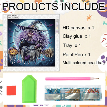 Halloween Witch - Special Shaped Drill Diamond Painting 30*30CM