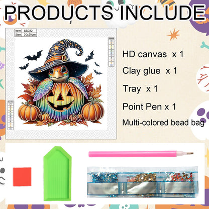 Halloween Pumpkin Turtle - Special Shaped Drill Diamond Painting 30*30CM