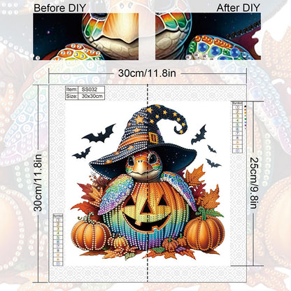 Halloween Pumpkin Turtle - Special Shaped Drill Diamond Painting 30*30CM