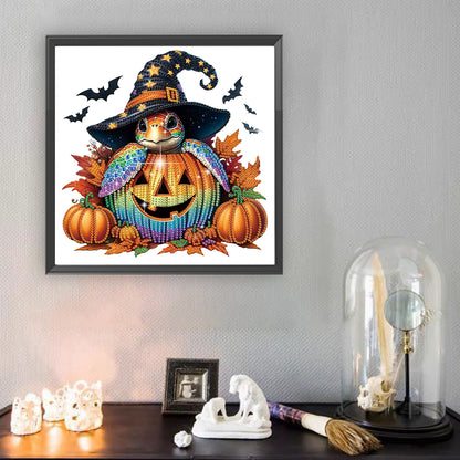 Halloween Pumpkin Turtle - Special Shaped Drill Diamond Painting 30*30CM