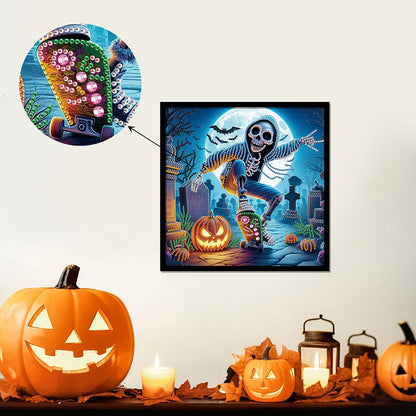 Halloween Skeleton - Special Shaped Drill Diamond Painting 30*30CM