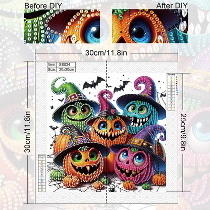 Halloween Pumpkin - Special Shaped Drill Diamond Painting 30*30CM