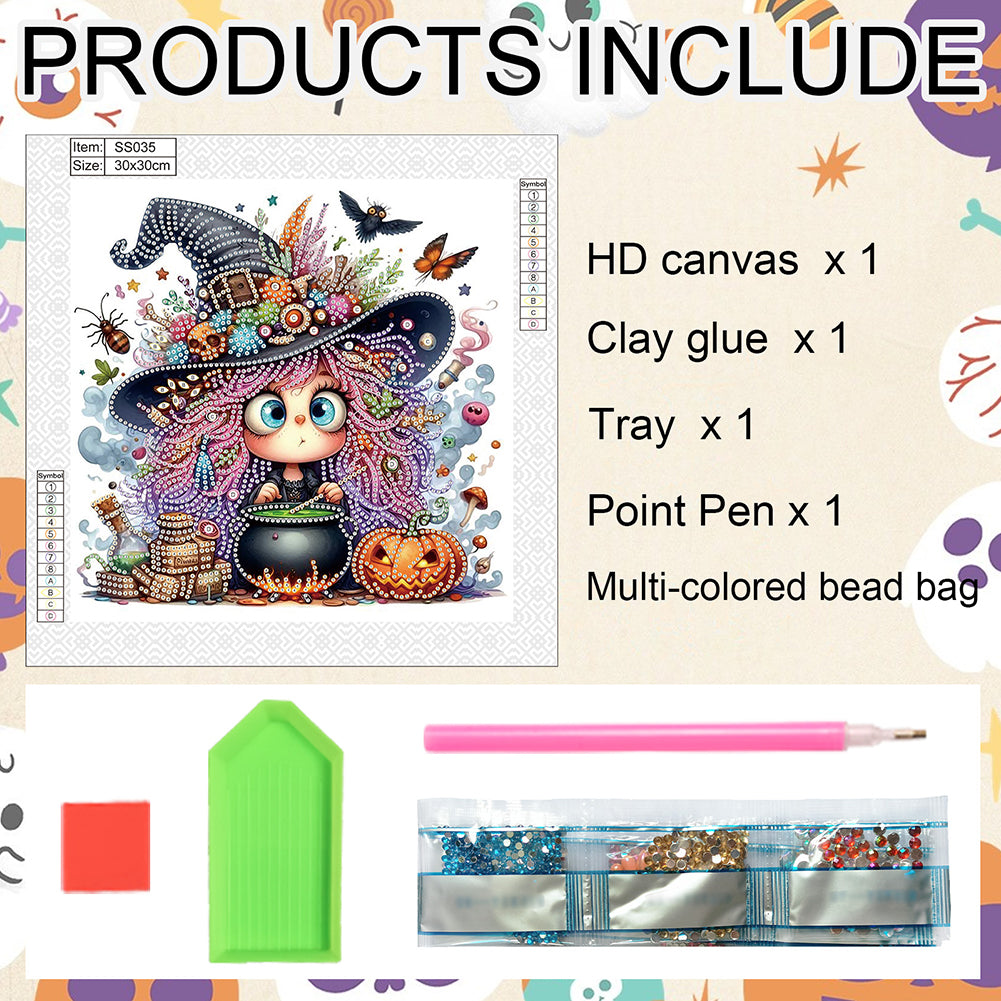 Halloween Witch - Special Shaped Drill Diamond Painting 30*30CM