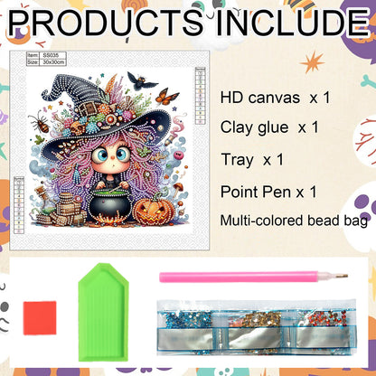 Halloween Witch - Special Shaped Drill Diamond Painting 30*30CM