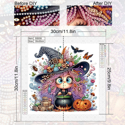 Halloween Witch - Special Shaped Drill Diamond Painting 30*30CM