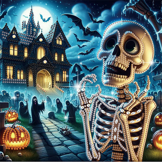 Halloween Skeleton - Special Shaped Drill Diamond Painting 30*30CM