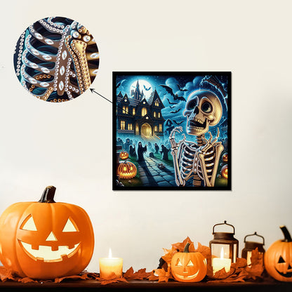Halloween Skeleton - Special Shaped Drill Diamond Painting 30*30CM