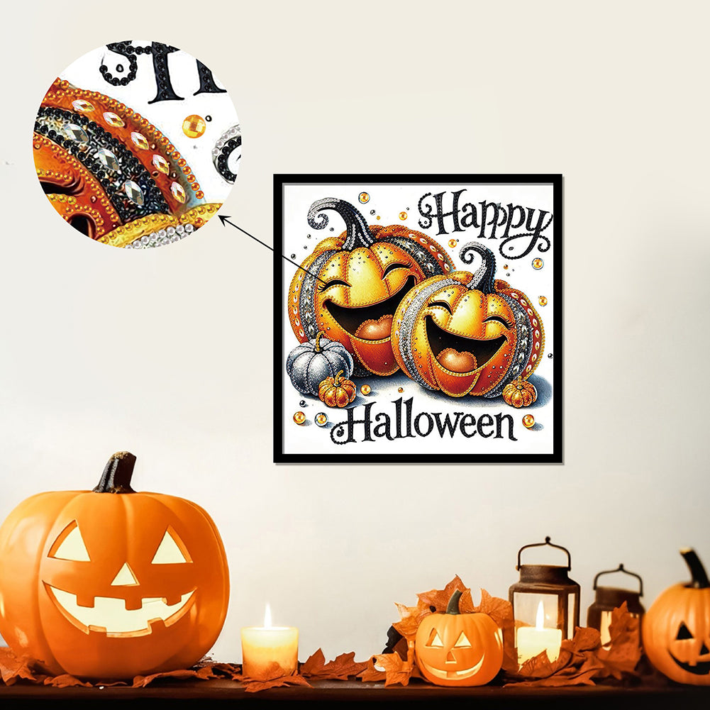 Halloween Pumpkin - Special Shaped Drill Diamond Painting 30*30CM